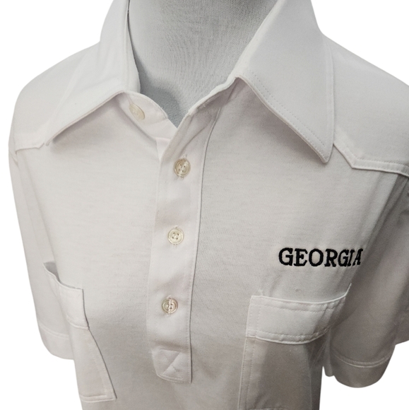 Vintage 1980s No Logo By Tonix White Short Sleeve Shirt Bulldog Sleeve   Medium - Picture 2 of 10